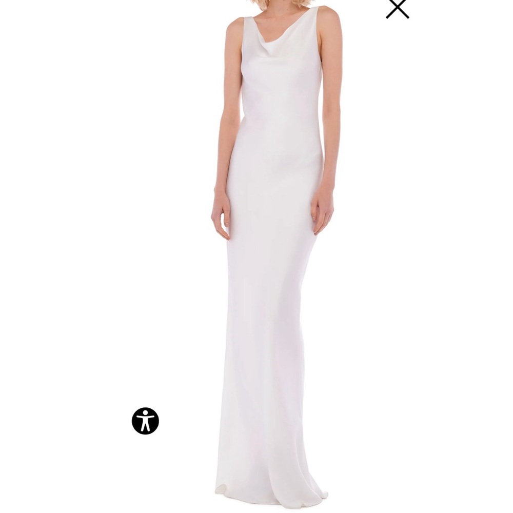 Norma Kamali deep drape neck gown